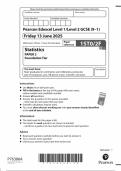  2025 Pearson Edexcel GCSE Statistics PAPER 2 QUESTION PAPER 1ST0&sol;2F