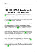 BIO 322&colon; EXAM 1 Questions with  Detailed Verified Answers