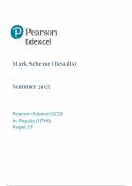 2025 Pearson Edexcel GCSE Physics Mark Scheme Paper 2 &lpar;1PHO&sol;2F&rpar;