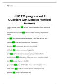HUBS 191 progress test 2  Questions with Detailed Verified  Answers