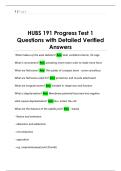 HUBS 191 Progress Test 1  Questions with Detailed Verified  Answers