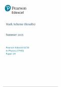 2025 Pearson Edexcel GCSE Physics Mark Scheme Paper 2 &lpar;1PHO&sol;2H&rpar;