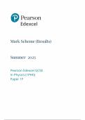 2025 Pearson Edexcel GCSE Physics Mark Scheme Paper 1 &lpar;1PHO&sol;1F&rpar;