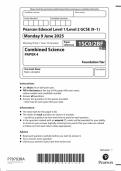 2025 Pearson Edexcel GCSE Combined Science Biology Paper 4 &lpar;1SCO&sol;2BF&rpar;