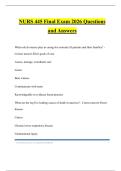 NURS 445 Final Exam 2026 Questions and Answers