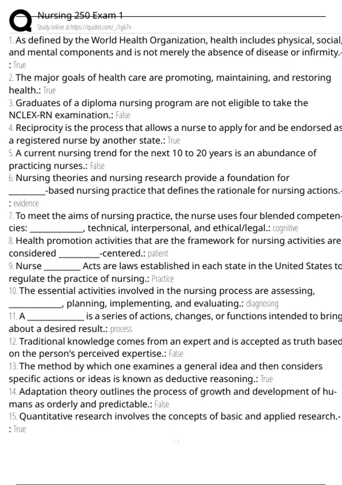 Nursing 250 Exam 1 Exam Questions and Answers 100% Pass |Verified ...