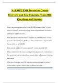 NAEMSE EMS Instructor Course Overview and Key Concepts Exam 2026 Questions and Answers