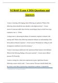 NUR445 Exam 4 2026 Questions and Answers