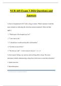 NUR 445-Exam 3 2026 Questions and Answers