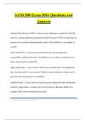 SANS 500 Exam 2026 Questions and Answers