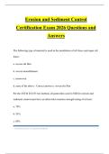 Erosion and Sediment Control Certification Exam 2026 Questions and Answers