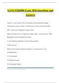 SANS FOR500 Exam 2026 Questions and Answers