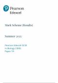 2025 Pearson Edexcel GCSE Combined Science Biology Mark Scheme Paper 1 &lpar;1BIO&sol;1H&rpar;