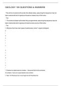 GEOLOGY 109 QUESTIONS & ANSWERS