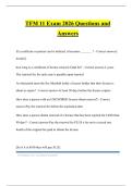 TFM 11 Exam 2026 Questions and Answers