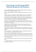 Psychology and Sociology MCAT Discrete Questions and Answers