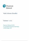 2025 Pearson Edexcel GCSE Combined Science Chemistry Mark Scheme Paper 5 &lpar;1SCO&sol;2CF&rpar;