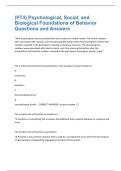 &lpar;PT4&rpar; Psychological&comma; Social&comma; and Biological Foundations of Behavior Questions and Answers