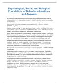 Psychological&comma; Social&comma; and Biological Foundations of Behaviors Questions and Answers