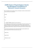 AAMC Exam 2 Psychological&comma; Social&comma; and Biological Foundations of Behavior Correct Answers