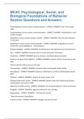 MCAT&semi; Psychological&comma; Social&comma; and Biological Foundations of Behavior Section Questions and Answers