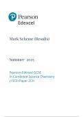 2025 Pearson Edexcel GCSE Combined Science Chemistry Mark Scheme Paper 5 &lpar;1SCO&sol;2CH&rpar;