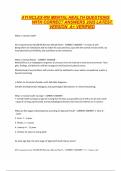 ATI NCLEX-RN MENTAL HEALTH QUESTIONS WITH CORRECT ANSWERS 2025 LATEST VERSION  A&plus; VERIFIED
