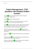 Project Management- C722  Questions with Detailed Verified  Answers