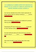 ICC COMMERCIAL PLUMBING INSPECTOR EXAM 2025&sol;2026 NEWEST ACTUAL EXAM WITH COMPLETE QUESTIONS AND VERIFIED ANSWERS &vert;ALREADY GRADED A&plus;&vert; 