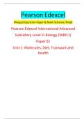 Pearson Edexcel International Advanced Subsidiary Level in Biology &lpar;WBI11&rpar; &ndash; Paper 01 &ndash; Exam Practice Questions and Answers