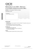 OCR A LEVEL English Language and Literature &lpar;EMC&rpar; H474&sol;02 JUNE 2025 QUESTION PAPER AND MARK SCHEME