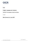 OCR A LEVEL English Language and Literature &lpar;EMC&rpar; H474&sol;02 JUNE 2025 MARK SCHEME&colon; The language of poetry and plays