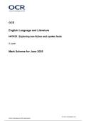 OCR A LEVEL English Language and Literature &lpar;EMC&rpar; H474&sol;01 JUNE 2025 MARK SCHEME&colon; Exploring non-fiction and spoken texts