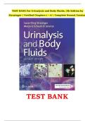 Urinalysis and Body Fluids&comma; 7th Edition &ndash; Strasinger &ndash; Complete Verified Test Bank &lpar;Chapters 1&ndash;17&comma; Newest Version&rpar;