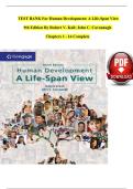 TEST BANK For Human Development&colon; A Life-Span View&comma; 9th Edition questions with correct answers