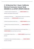 C-10 Electrical Part 1 Exam &vert; California  Electrical Contractor License Test&vert;&vert;  GRADED A&plus;&vert;&vert; LATEST UPDATE 2025&sol;26 