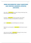 NBME BIOCHEMISTRY SHELF QUESTIONS AND VERIFIED ANSWERS &lpar;UPDATED 2025&sol;2026&rpar;