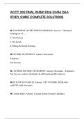 ACCT 200 FINAL PAPER 2026 EXAM Q&A STUDY GUIDE COMPLETE SOLUTIONS