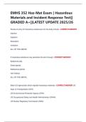 EMHS 352 Haz-Mat Exam &vert; Hazardous  Materials and Incident Response Test&vert;&vert;  GRADED A&plus;&vert;&vert;LATEST UPDATE 2025&sol;26 