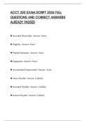 ACCT 200 EXAM SCRIPT 2026 FULL QUESTIONS AND CORRECT ANSWERS ALREADY PASSED