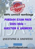 PUB2604 EXAM PACK 2025&sol;2026 &ndash; QUESTION & ANSWERS