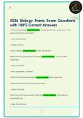 5236 Biology Praxis Exam Questions  with 100&percnt; Correct Answers 