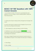 BIOSCI 107 TEST Questions with 100&percnt;  Correct Answers
