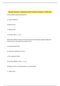Nursing Theories &vert; Questions with Complete Solutions &vert; 100&percnt; Pass