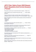 JATC Fiber Optics Exam 2025 Newest Exam Questions And Correct Answers &vert; Passed