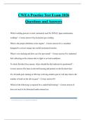 CWEA Practice Test Exam 2026 Questions and Answers