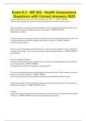 Exam - 2 - NR 302 - Health Assessment Questions with Correct Answers 2025&period;