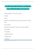 Certified Specialist Business Intelligence Exam 2026 Questions and Answers