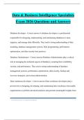 Data & Business Intelligence Specialists Exam 2026 Questions and Answers