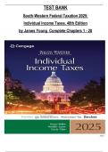 Test Bank for South-Western Federal Taxation 2025: Individual Income Taxes 48th Edition by James Young, Annette Nellen & Mark Persellin | ISBN-13: ‎978-0357988954 | 2025/2026 Latest Update
